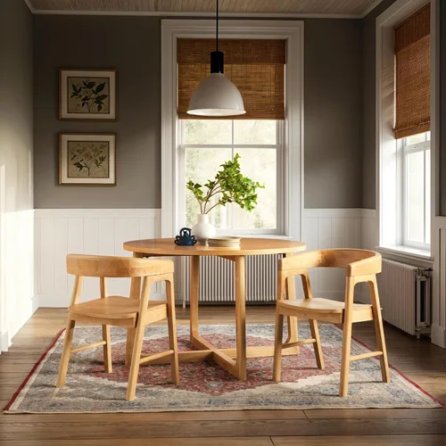Miniatura 6 de Walker Edison Ezra - Silla de comedor moderna de madera maciza con respaldo redondeado, color negro (juego de 2)