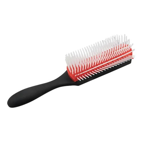 Miniatura 8 de Cepillo de pelo rizado rojo desenredante de 9 filas de ABS, cepillo estático para cabello rizado y ondulado, unisex, blanco