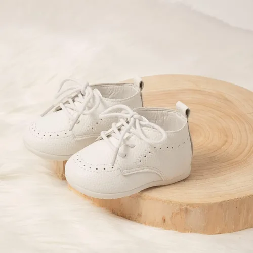 Miniatura 5 de Meckior Mocasines clásicos de piel sintética para bebés, niños y niñas, zapatos de vestir Oxford para primeros pasos, zapatos planos para cuna