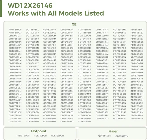 Miniatura 6 de Paquete de 2 ruedas para lavavajillas WD12X26146, estante inferior compatible con GE, rodillo inferior WD12X10435 265D1512P002 AP6989036 4959000