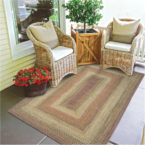 Miniatura 159 de Alfombra ovalada trenzada gris humo de 20 x 30 pulgadas, lavable para interiores y exteriores, decoración campestre para cocinas y entradas