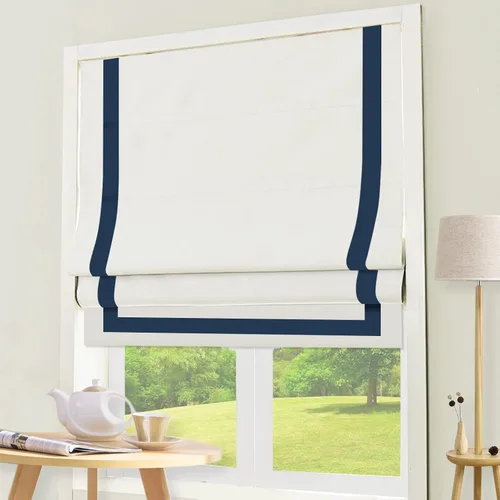 Miniatura 11 de DEJAVU Persianas romanas de bambú inalámbricas, opacas con filtro de luz para ventanas de interior, persianas tejidas naturales con cenefa