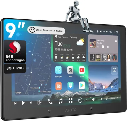 Miniatura 10 de ATOTOZONE Estéreo de auto de doble DIN con IA de 7 pulgadas, 8G+128G, 4G LTE, Carplay inalámbrico y Android Auto, audio 7.1.2 Ch, DSP, 36B-EQ, FLAC