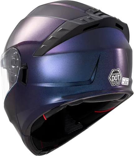 Miniatura 18 de KYPARA Casco modular de doble visera abatible de cara completa para motocicleta con certificación DOT de impresionismo