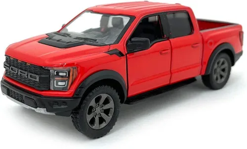 Miniatura 9 de KiNSMART SetOf4 2022 Ford F-150 Raptor - Camión de juguete a escala 1:46 de 5 pulgadas, modelo fundido a presión, negro, blanco, rojo, azul