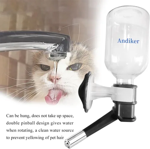 Miniatura 4 de Andiker Botella dispensadora de agua para perros sin goteo, jaula para perreras, dispensador de agua, hervidor de agua para mascotas, se puede subir