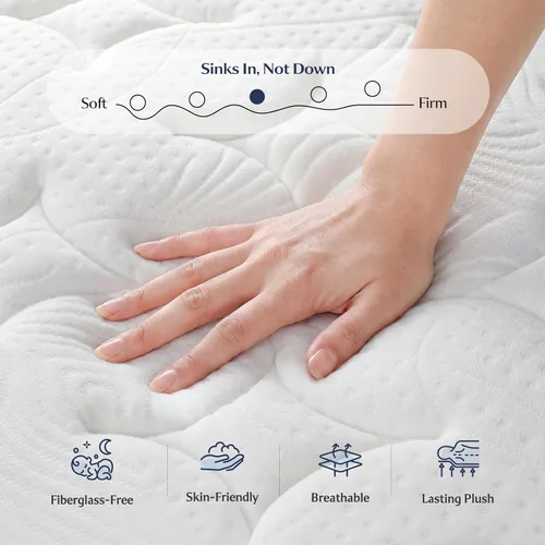 Miniatura 5 de Vesgantti Twin XL Bed Mattress 12 Inch - Cooling Hybrid Single Mattress in a Box for Back Pain Relief - Pocket Spring & Memory Foam