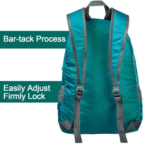 Miniatura 2 de G4Free Ultra Ligero plegable Mochila Senderismo bolsa de diario, práctico plegable camping al aire libre mochila verde azulado (A-teal)