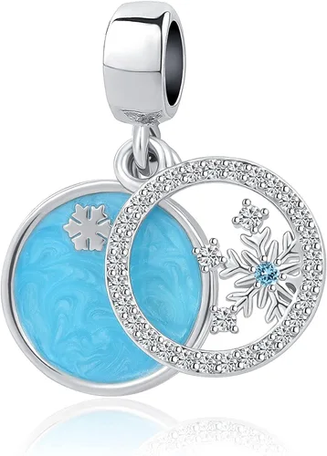 Miniatura 3 de QeenseKc Colgante con forma de copo de nieve para pulsera Pandora