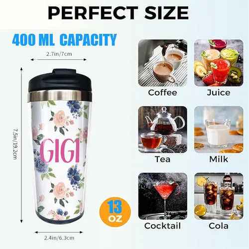 Miniatura 2 de Corgi Butt - Taza de café de viaje de acero inoxidable de 13 onzas, divertida botella de agua con aislamiento, vaso de regalo de cumpleaños