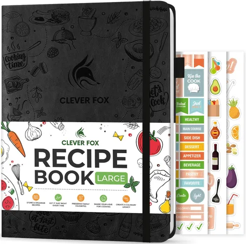Miniatura 20 de Clever Fox Libro de recetas - Libro de cocina familiar en blanco - Diario de cocina vacío - Organizador de cuadernos para escribir recetas - Turquesa