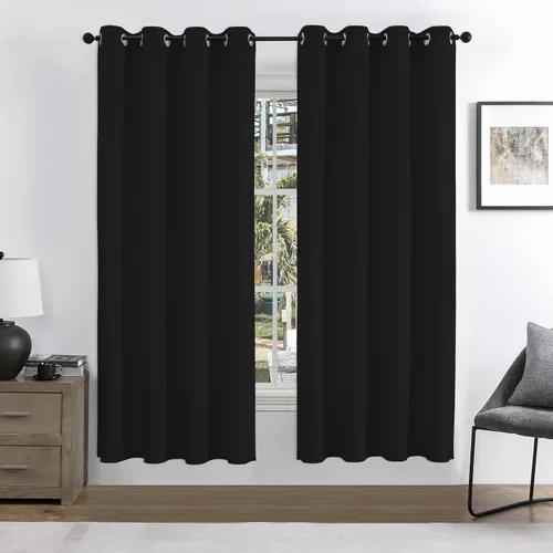 Miniatura 14 de Joydeco - Juego de 2 paneles de cortinas opacas de 63 pulgadas, 2 cortinas largas con aislamiento térmico burg, cortinas de oscurecimiento