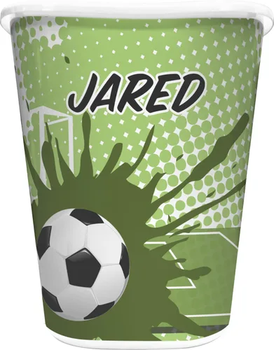 Miniatura 7 de YouCustomizeIt Cesta de basura de fútbol personalizada - doble cara (negro)