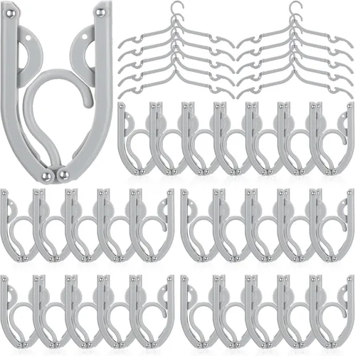 Miniatura 8 de Sieral 40 perchas plegables de viaje de plástico, portátiles, plegables para ropa, cruceros, artículos esenciales para viajes, cruceros, maletas
