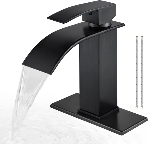 Miniatura 13 de Airuida Grifo de Baño con Acabado Cromado Pulido Boquilla de Cascada Mango Único Agujero Único Grifo de Lavabo de Baño 1 o 3 Agujeros Grifo de cromo