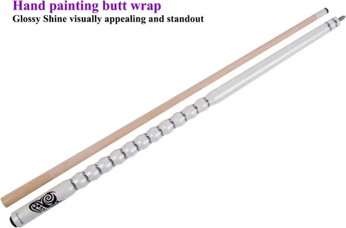 Miniatura 2 de Palo de billar de 58", kit de tacos de billar ergonómicos de madera dura de arce de 2 piezas de 13 mm, 19/20/21 onzas Blanco