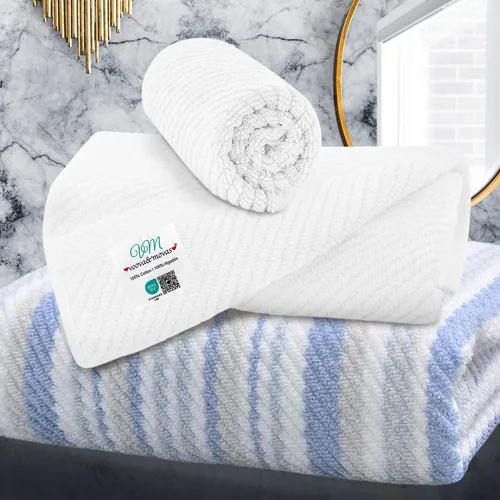 Miniatura 81 de VOOVA & MOVAS Toallas de baño amarillas – 100% algodón Secado rápido Peso Gruesas Suave, juego de 6 toallas de baño, 2 toallas grandes de 30
