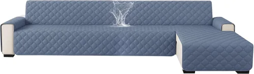 Miniatura 13 de XINEAGE Fundas 100% impermeables para sofá modular en forma de L, reversible, lavable, con botones de chaise plum flower, protector de muebles