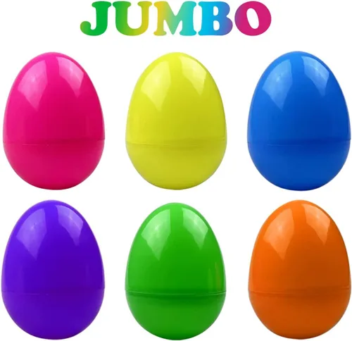 Miniatura 2 de Jofan Paquete de 6 huevos de Pascua de plástico jumbo prellenados con juguetes de baño iluminados en el interior para niños y niñas pequeños
