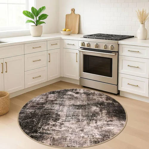 Miniatura 747 de IOHOUZE Alfombra abstracta lavable de 3 x 12 pies para pasillos, antideslizante para cocina, camino de entrada de lana sintética para interiores