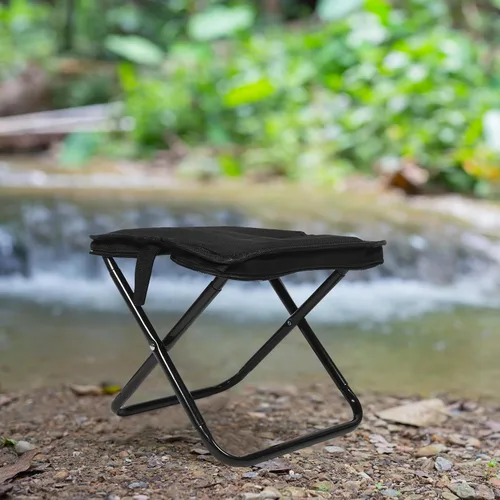 Miniatura 7 de Taburete plegable portátil con elegante bolsa con cremallera, ligero y asiento al aire libre para camping, senderismo, pesca, mochilero, picnic