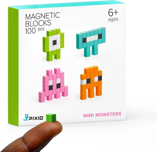 Miniatura 10 de PIXIO Mini bloques magnéticos y cubos magnéticos para niños, pequeños imanes para manualidades, juego de construcción STEM, juguetes de aprendizaje