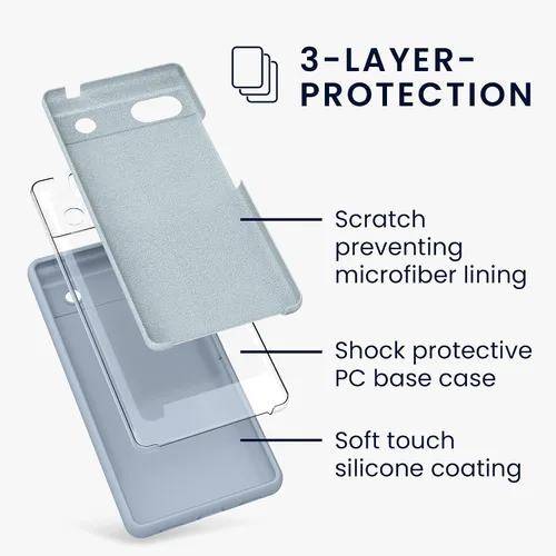 Miniatura 635 de kwmobile Funda Compatible con Google Pixel 6 Pro - Funda de teléfono de silicona TPU con acabado suave - Azul Arrecife