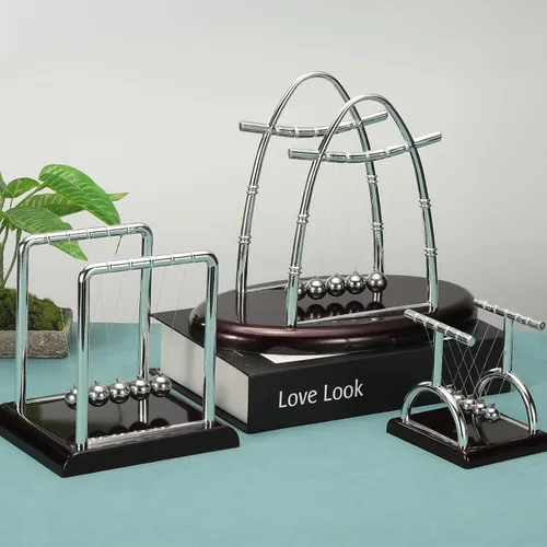 Miniatura 5 de PATIKIL Paquete de 2 cradle Newtons, péndulo de cuna de Newton, 5 bolas de equilibrio, juguetes de escritorio, bola de gravedad, juguetes divertidos