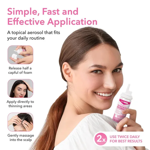 Miniatura 5 de Hair Regen Minoxidil Foam para mujeres 5% - Tratamiento de crecimiento del cabello para mujer - Minoxidil espumoso tópico para mujeres - Ideal