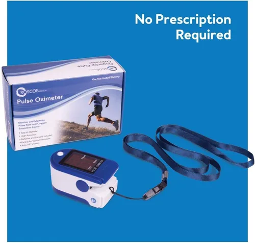 Miniatura 8 de Roscoe Medical Monitor de saturación de oxígeno con oxímetro de pulso de dedo, monitor o2 de pulso de buey para pediátricos y adultos, solo uso