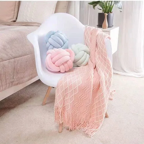 Miniatura 6 de Almohada redonda de nudo para decoración de habitación de niños, juguetes de peluche para aliviar el estrés (menta, 11 pulgadas/11.0 in)