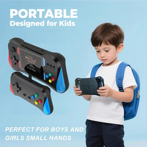 Miniatura 7 de Juego de mano para niños, 500 videojuegos retro precargados, reproductor de videojuegos de TV portátil, batería recargable de 3.5 pulgadas, pantalla