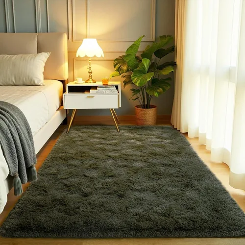 Miniatura 8 de Alfombra de área Softlife para sala de estar, alfombra lanuda mullida y esponjosa de 6 x 9 pies en color azul para dormitorio de niñas y niños, Azul