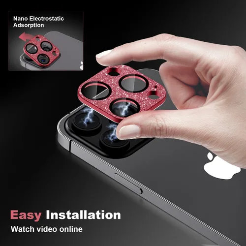 Miniatura 6 de Protector de lente de cámara para iPhone 15 Pro/iPhone 15 Pro Max, [protección contra caídas y cobertura completa] Protector de pantalla de vidrio