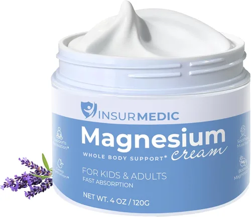 Crema de magnesio para neuropatía – Calambres musculares nerviosos y apoyo para el dolor corporal Loción tópica para niños y adultos – Relajante