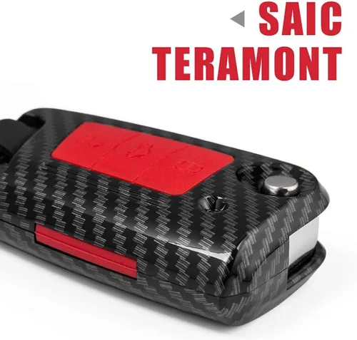 Miniatura 5 de SANRILY Funda roja para llave con tapa para Volkswagen Jetta Passat Golf Beetle GTI Tiguan EOS llavero titular elegante plástico ABS protección