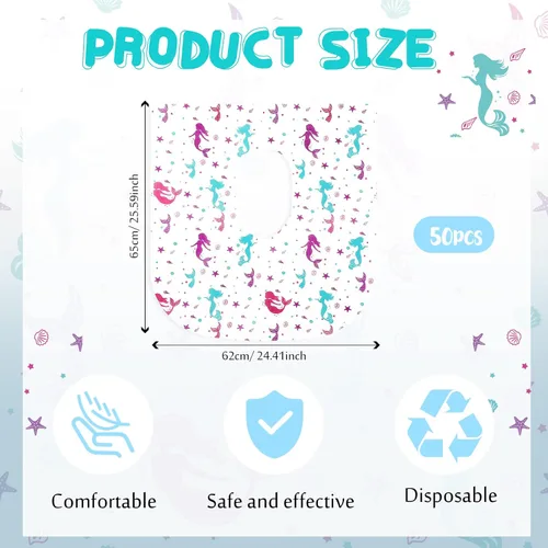 Miniatura 2 de Kosiz 50 fundas de asiento de inodoro desechables extra grandes para niños y adultos en baños públicos, fundas de asiento de inodoro portátiles