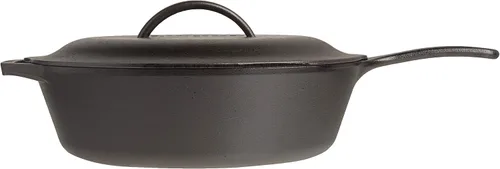 Miniatura 4 de Lodge L10CF3 Sartén profunda cubierta de hierro fundido, pre-sazonada, 5 cuartos de galón y soporte de mango caliente de silicona ASHH11, negro