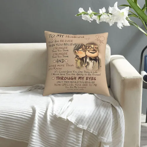 Miniatura 4 de Fundas de almohada de regalo para marido de parte de la esposa, fundas de almohada de Carl y Ellie, fundas de almohada de amor, para aniversario
