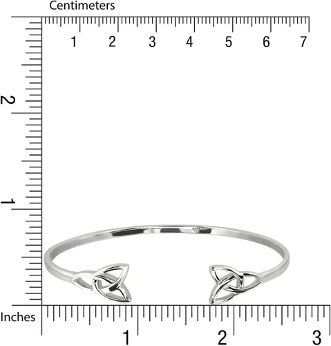 Miniatura 3 de WithLoveSilver - Pulsera de plata de ley 925 con 2 nudos celtas de triquetra
