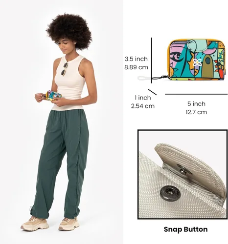 Miniatura 35 de Sherpani Barcelona, pequeña cartera de nailon plegable con bolsillo con cremallera para mujer, bolsa de viaje, protección RFID