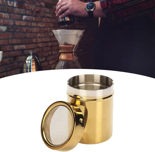 Miniatura 6 de Mezclador de polvo y azúcar, agitador de malla fina, coctelera de polvo de acero inoxidable dorado de malla fina en polvo para cocina