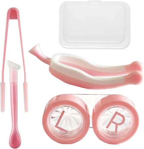Miniatura 9 de Herramienta de inserción y extracción de lentes de contacto suave, pinzas con punta suave, juego de estuche portátil para lentes de contacto