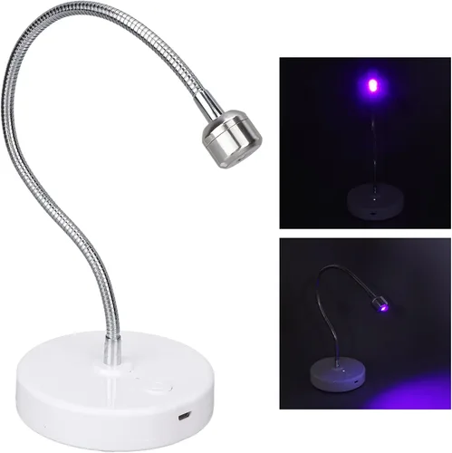 Miniatura 5 de Lámpara de uñas LED UV, secadora de uñas profesional USB de 3 W con cuello de cisne giratorio de 360°, lámpara de curado de esmalte de uñas de gel