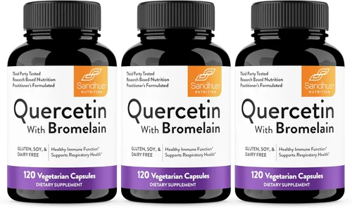 Miniatura 12 de Quercetina 500mg Cápsulas vegetarianas 120 unidades 1000 mg por porción de 2 cápsulas Suplementos de apoyo inmunológico para respiratorio, salud