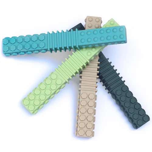 Miniatura 11 de Juguetes sensoriales para niños, bebés y niños pequeños, paquete de 4, juguetes de dentición en forma de P para 3-6, 6-12 meses, estimulación motora