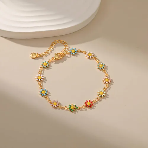 Miniatura 17 de Delicadas pulseras de oro para mujer, chapado en oro 18, ajustable, mal de ojo, mariposa, cuentas, perla, corazón, turquesa, hecha a mano para mujer