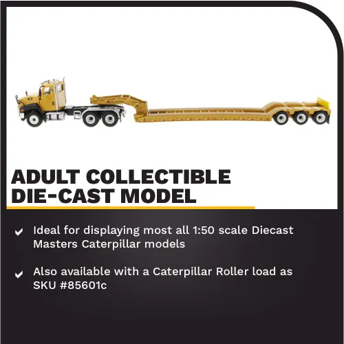 Miniatura 3 de Diecast Masters Tractor de cabina de día Caterpillar CT660 a escala 1:50 y remolque XL120 Lowboy Camiones para gatos y equipos de construcción