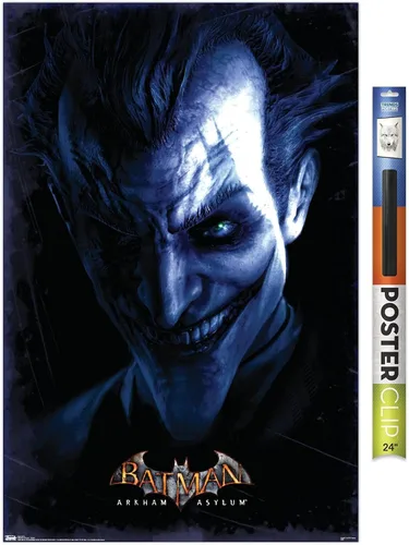 Miniatura 18 de Trends International DC Comics VIdeo Game - Póster de pared de Arkham Asylum - Joker, 14.725 x 22.375 pulgadas, versión enmarcada en negro Versión
