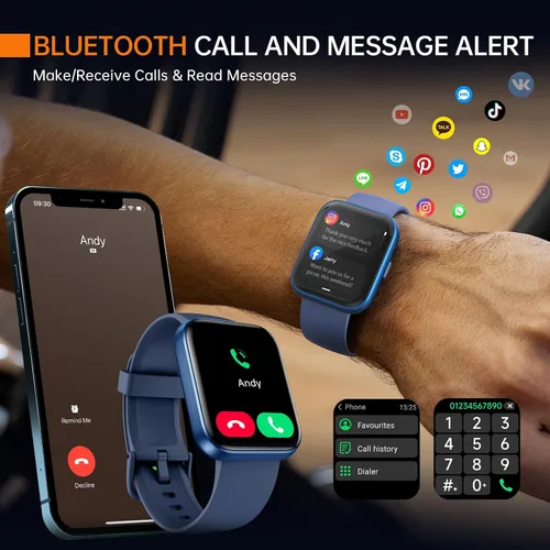 Miniatura 2 de Reloj inteligente aeac para hombres y mujeres, con Alexa incorporada y llamada Bluetooth estable, con monitor de frecuencia cardíaca/SpO2/sueño, 100